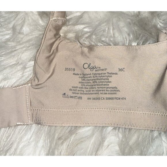 Olga 35519 Sheer Leaves Lace Minimizer Bra Unpadded Underwire Womens 36C Beige - Picture 6 of 6